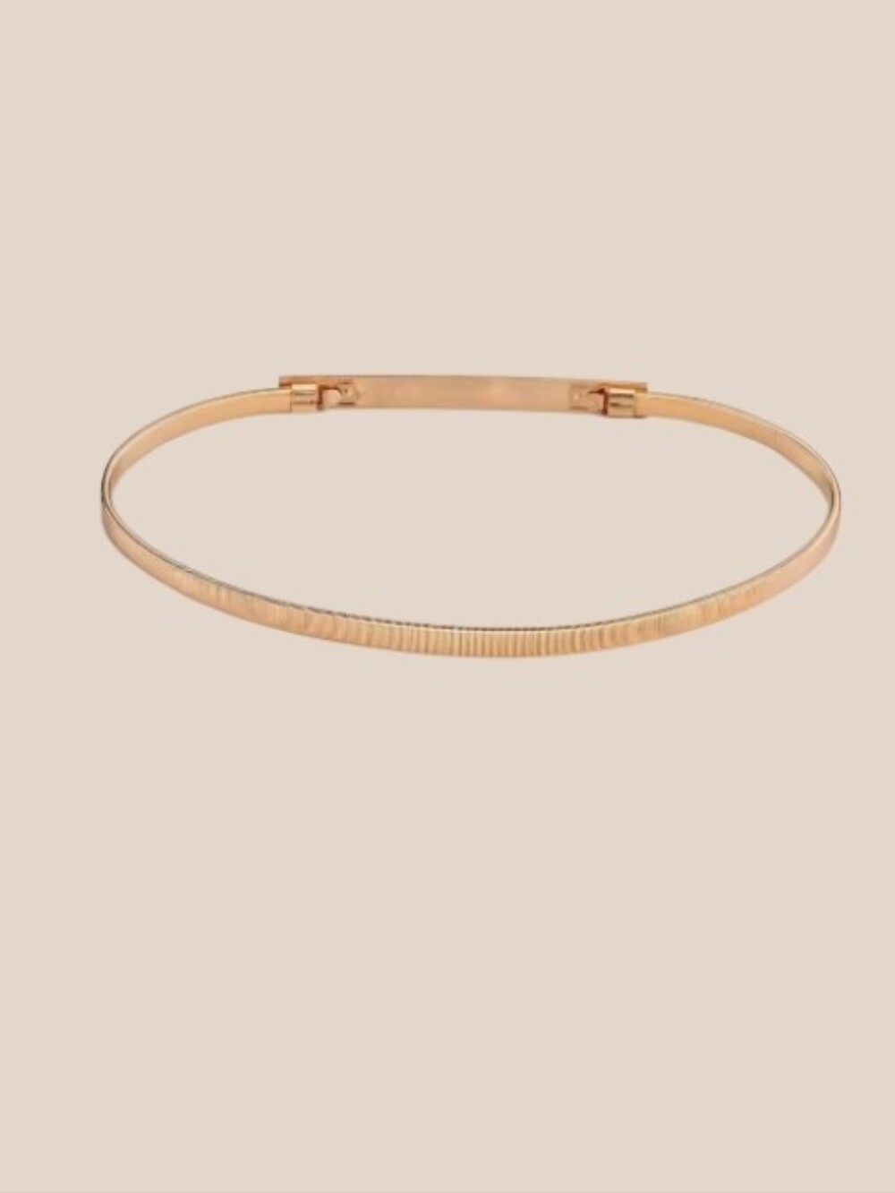 New!  Minimalist Gold Bar Skinny Stretch Belt - NWOT.  #R7-2 - Picture 4 of 9